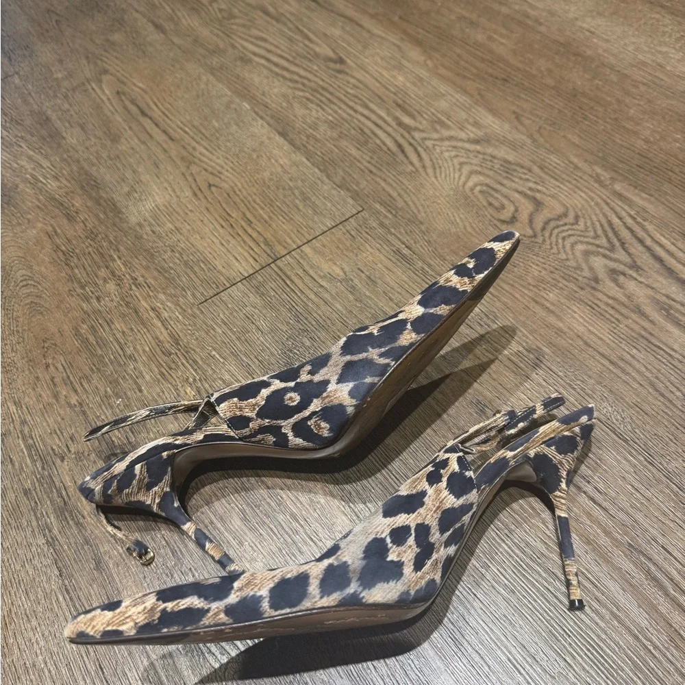 Dolce & Gabbana Leopard Print Kitten Slingback Heels - Picture 3 of 4